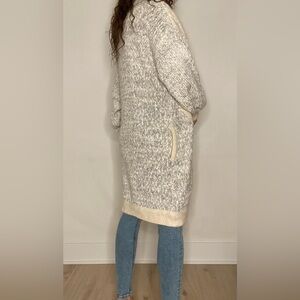 Amazing vintage mohair blend slouchy warm neutral cream coloured open cardigan